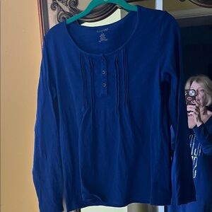 St. John's Bay Navy Long Sleeve Top